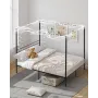 Full Size Canopy Bed Frame, Metal Canopy Bed with Four Posters Design, Heavy Duty Steel Slats Support, Underbed Storage Space, N