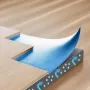 Floor Underlayment 55.8 m², 3-in-1 2 mm Thick Flooring Padding with Tape & Vapor Barrier, Heavy Duty EPE Foam with Blue PE, Soun