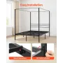 VEVOR Queen Size Canopy Bed Frame, Metal Canopy Bed with Four Posters Design, Heavy Duty Steel Slats Support, Underbed Storage S