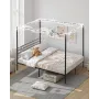 Queen Size Canopy Bed Frame, Metal Canopy Bed with Four Posters Design, Heavy Duty Steel Slats Support, Underbed Storage Space, 