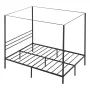 VEVOR Queen Size Canopy Bed Frame, Metal Canopy Bed with Four Posters Design, Heavy Duty Steel Slats Support, Underbed Storage S