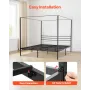 King Size Canopy Bed Frame, Metal Canopy Bed with Four Posters Design, Heavy Duty Steel Slats Support, Underbed Storage Space, N