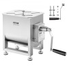 Manual Meat Mixer 15L Tank Mixing Max 15LB for Meat Sausage Mixer Silver