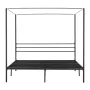King Size Canopy Bed Frame, Metal Canopy Bed with Four Posters Design, Heavy Duty Steel Slats Support, Underbed Storage Space, N