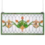 Stained Glass Window Panel, 810 x 433 mm, Tiffany Style Hanging Transom Window Panel with Chain, Large Horizontal Rectangle Stai
