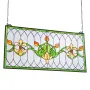 VEVOR Stained Glass Window Panel, 810 x 433 mm, Tiffany Style Hanging Transom Window Panel with Chain, Large Horizontal Rectangl