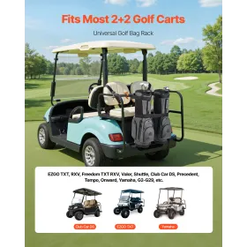 VEVOR Golf Cart Bag Holder, 1370 x 195 x 60,5 mm, Kompatibel med de fleste 2+2 Golf Cart Bagsæde med 1,2-tommer firkantede rør,