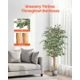 VEVOR 150cm Artificial Ficus Tree with Black Pot, Tall Faux Ficus Plant with Natural Wood Trunk and Realistic Green Leaves, Indo