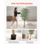VEVOR 150cm Artificial Ficus Tree with Black Pot, Tall Faux Ficus Plant with Natural Wood Trunk and Realistic Green Leaves, Indo