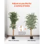 150cm Artificial Ficus Tree with Black Pot, Tall Faux Ficus Plant with Natural Wood Trunk and Realistic Green Leaves, Indoor Fak