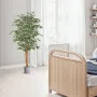 150 cm kunstigt ficustræ med sort potte, høj kunstig