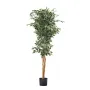 VEVOR 150cm Artificial Ficus Tree with Black Pot, Tall Faux Ficus Plant with Natural Wood Trunk and Realistic Green Leaves, Indo