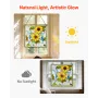 Stained Glass Window Panel, 502 x 520 mm, Tiffany Style Hanging Transom Window Panel with Chain, Large Vertical Rectangle Stain 