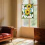 VEVOR Stained Glass Window Panel, 502 x 520 mm, Tiffany Style Hanging Transom Window Panel with Chain, Large Vertical Rectangle 