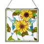 VEVOR Stained Glass Window Panel, 502 x 520 mm, Tiffany Style Hanging Transom Window Panel with Chain, Large Vertical Rectangle 