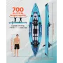 Inflatable Kayak, 2-Person Inflatable Recreational Kayak 318kg Capacity, Leak & Puncture-Resistant with Padded Seat, PVC Drop-St