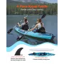 VEVOR Inflatable Kayak, 2-Person Inflatable Recreational Kayak 318kg Capacity, Leak & Puncture-Resistant with Padded Seat, PVC D