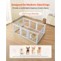 Hundevalseboks, 1,9x1,2x0,7 m, gennemsigtig plasthundevalsepen