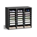 Wooden Literature Organizer 24 Compartments with Adjustable Shelves Grey