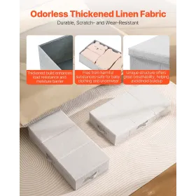 VEVOR Under Bed Storage with Lids, 805 x 405 x 155 mm, 48L Large Underbed Clothes Storage Containers, Low Profile Gray Under Bed