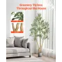 VEVOR 210cm Artificial Olive Tree with Black Pot, Tall Fake Tree with Natural Wood Trunk & Realistic Green Leaves and Fruits, In