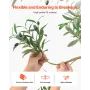 210cm Artificial Olive Tree with Black Pot, Tall Fake Tree with Natural Wood Trunk & Realistic Green Leaves and Fruits, Indoor F