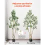 VEVOR 210cm Artificial Olive Tree with Black Pot, Tall Fake Tree with Natural Wood Trunk & Realistic Green Leaves and Fruits, In