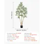 210cm Artificial Olive Tree with Black Pot, Tall Fake Tree with Natural Wood Trunk & Realistic Green Leaves and Fruits, Indoor F