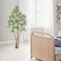 210cm Artificial Olive Tree with Black Pot, Tall Fake Tree with Natural Wood Trunk & Realistic Green Leaves and Fruits, Indoor F