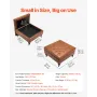 80 cm Square Leather Ottoman with Storage, Upholstered Tufted Button Coffee Table Ottoman with Castered Rolling Wheels, PU Leath
