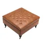 VEVOR 80 cm Square Leather Ottoman with Storage, Upholstered Tufted Button Coffee Table Ottoman with Castered Rolling Wheels, PU