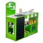 Kids Grocery Store Playset, Wooden Play Market Stand with Shopping Bag, Kids Supermarket Pretend Play Store with Conveyor Belt, 