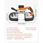 VEVOR 20V bærbart båndsavsæt, 127 mm x 115 mm skæredybde, AC 220V, 360W båndsav med børsteløs motor, 4,0 Ah batteri, ledning