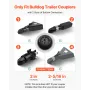 Trailer Lock, Fits 50.6 & 58.6 mm Bulldog Trailer Couplers, Heavy Duty Hitch Lock with 3 Keys Secures Security Chains, Corrision