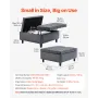 80 cm Square Leather Ottoman with Storage, Upholstered Tufted Button Coffee Table Ottoman with Lift-Top & Flip Design, PU Leathe