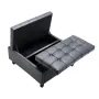 80 cm Square Leather Ottoman with Storage, Upholstered Tufted Button Coffee Table Ottoman with Lift-Top & Flip Design, PU Leathe
