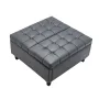 80 cm Square Leather Ottoman with Storage, Upholstered Tufted Button Coffee Table Ottoman with Lift-Top & Flip Design, PU Leathe