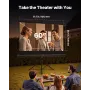 Projector Screen with Stand, 60 Inch 160° Wide Angle Indoor Outdoor Projection Screen, 16:9 4K HD Wrinkleless Portable Tripod Sc