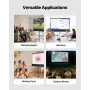 Projector Screen with Stand, 60 Inch 160° Wide Angle Indoor Outdoor Projection Screen, 16:9 4K HD Wrinkleless Portable Tripod Sc