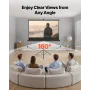 Projector Screen with Stand, 60 Inch 160° Wide Angle Indoor Outdoor Projection Screen, 16:9 4K HD Wrinkleless Portable Tripod Sc