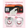 VEVOR Candy Candy Machine Commercial, 1000 W elektrisk Candy Floss Maker, nem brug med 38 cm rustfri stålskål og sukkerske