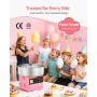 VEVOR Candy Candy Machine Commercial, 1000 W elektrisk Candy Floss Maker, nem brug med 38 cm rustfri stålskål og sukkerske