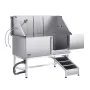 Stainless Steel Dog Washing Station, 157.48 cm Pet Grooming Tub w/ Ramp, PE Water Filter Board, Faucet & Showerhead & Soap Holde