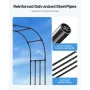 VEVOR Garden Arbor, 2.4 (H) x 3.2 (W) x 0.4 (D) m Metal Archway, Sturdy Outdoor Trellis Arch with Stakes, Easy to Assemble, Perg