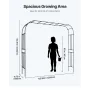 Garden Arbor, 2.4 (H) x 3.2 (W) x 0.4 (D) m Metal Archway, Sturdy Outdoor Trellis Arch with Stakes, Easy to Assemble, Pergola Ar
