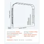 VEVOR Garden Arbor, 2,4 (H) x 3,2 (B) x 0,4 (D) m metalbuegang, robust udendørs espalierbue med pæle, let at samle, Perg