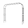 Garden Arbor, 2.4 (H) x 3.2 (W) x 0.4 (D) m Metal Archway, Sturdy Outdoor Trellis Arch with Stakes, Easy to Assemble, Pergola Ar