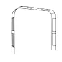 VEVOR Garden Arbor, 2.4 (H) x 3.2 (W) x 0.4 (D) m Metal Archway, Sturdy Outdoor Trellis Arch with Stakes, Easy to Assemble, Perg