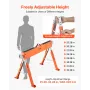 VEVOR Saw Horses, 2 Pack Folding Work Horses, 816.5 kg Load Capacity Sawhorse with Heavy Duty Legs, Adjustable Height Saw Horse 