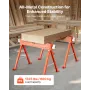 Saw Horses, 2 Pack Folding Work Horses, 600.1 kg Load Capacity Sawhorse with Heavy Duty Legs, All-Metal Portable Saw Horse with 